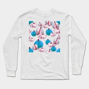 Watercolor Halloween Pumpkins - Pink & Blue Long Sleeve T-Shirt